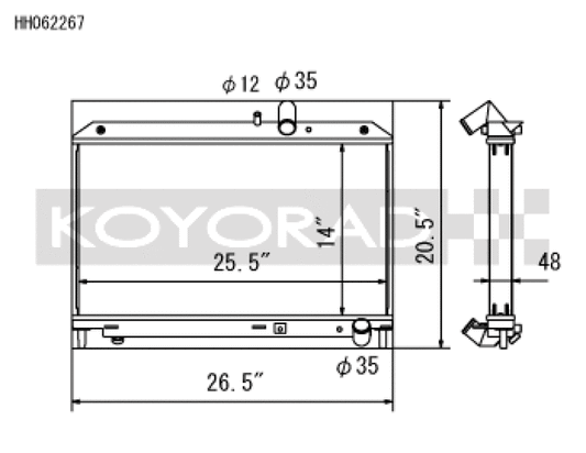 Koyo HH062267 09-11 Mazda RX-8 1.3L (MT) Radiator
