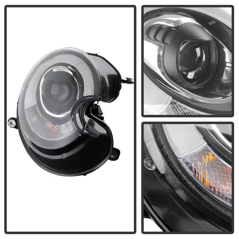SPYDER 5080615 Spyder Mini Cooper 2010-2012 Projector Headlights Xenon/HID Model- DRL Blk PRO-YD-MC07-HID-DRL-BK