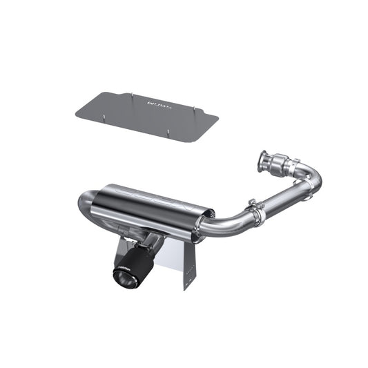MBRP AT-9208FS 17-21 Can-Am Maverick Turbo/Turbo R 2.5in Perf Series Chamber Oval Turbo Back Exhaust C/F Tip