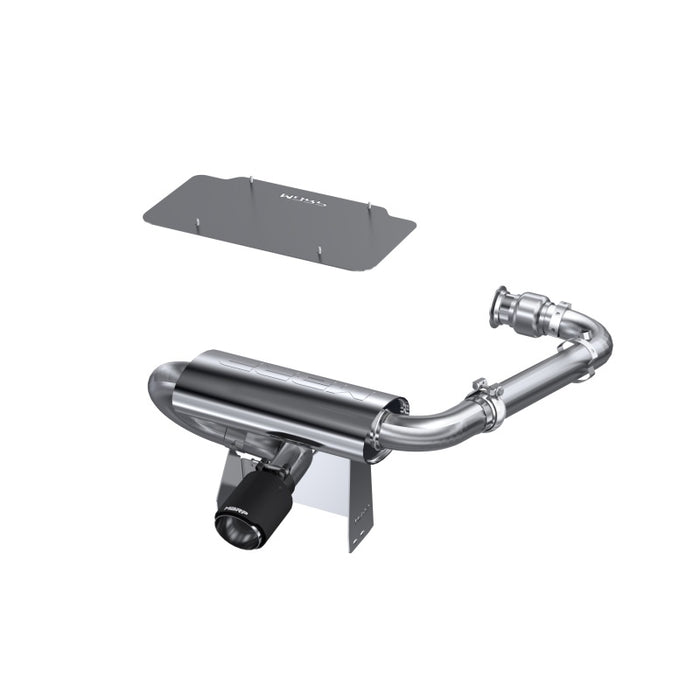 MBRP AT-9208FS 17-21 Can-Am Maverick Turbo/Turbo R 2.5in Perf Series Chamber Oval Turbo Back Exhaust C/F Tip