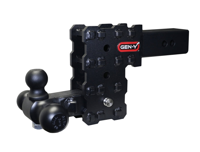 GEN-Y Hitch GH-2433X Gen-Y Phantom-X 2.5in Solid Shank 5in Drop 1.6K TW 16K Hitch w/GH-052 Tri-Ball Mount