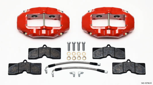 Wilwood 140-10790-R D8-4 Rear Caliper Kit Red Corvette C2 / C3 65-82