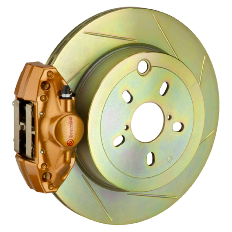 Brembo 2E5.5002A4 08-14 WRX Rear GT BBK 2 Piston Cast 2pc 316 x20 1pc Rotor Slotted Type1 - Gold
