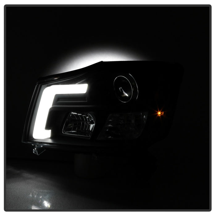 SPYDER 5085504 Spyder 04-15 Nissan Titan / 04-07 Nissan Armada V2 Projector Headlights - Black PRO-YD-NTI04-DRL-BK