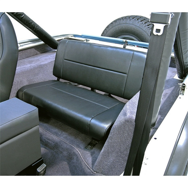 Rugged Ridge 13461.01 Fixed Rear Seat Black 55-95 Jeep CJ / Jeep Wrangler