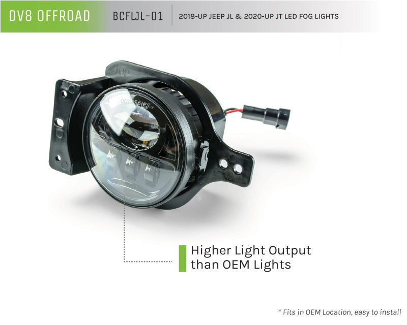 DV8 Offroad BCFLJL-01 18+ Jeep JL/ Gladiator LED Fog Lights