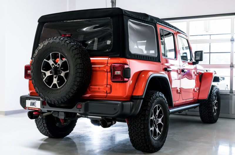 Awe Tuning AWE3015-33001 Jeep JL JLU Dual Exhaust Axleback Black Tips