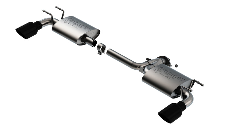 Borla 11970BC 19-21 Mazda 3 Hatchback 2.0/2.5L NA S-Type Axle-back Black Chrome Tips