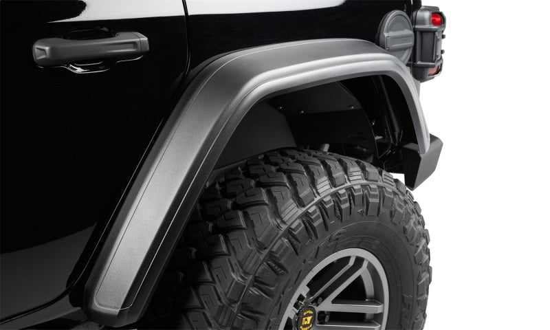 Bushwacker 11950-07 18-21 Jeep Wrangler JL (2-Door & 4-Door) Flat Style Flares 4pc - Black