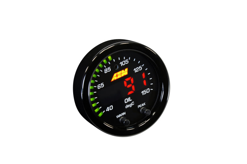 AEM 30-0302 X-Series Temperature 100-300F Gauge Kit (ONLY Black Bezel and Water Temp. Faceplate)