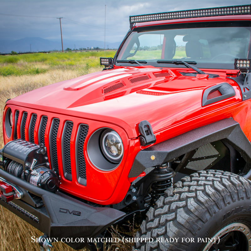 DV8 Offroad HDMBJL-01 18+ Jeep JL Heat Dispersion Hood - Primer Black