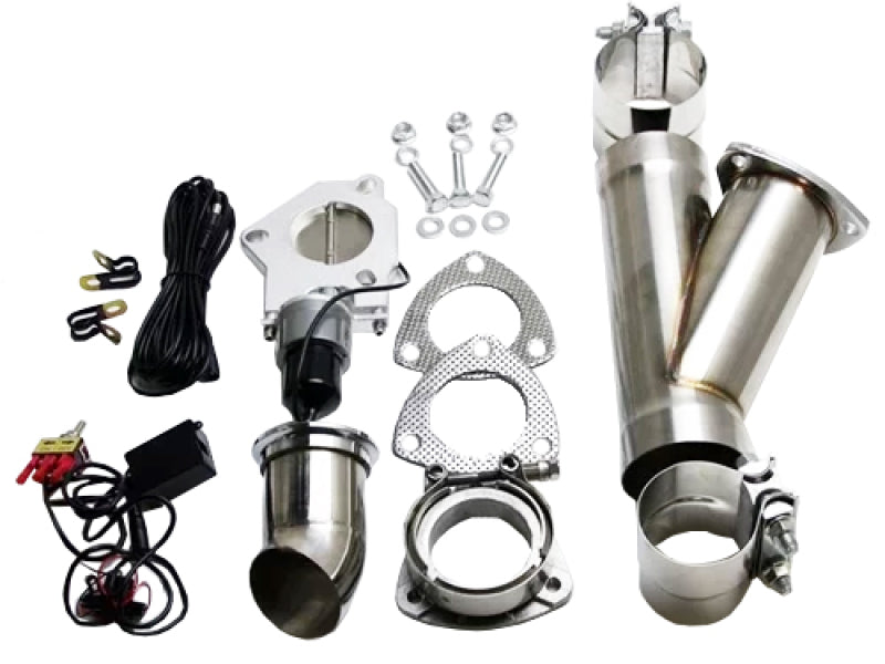 Granatelli Motor Sports 303522 Granatelli 2.25in Aluminized Mild Steel Electronic Exhaust Cutout w/Slip Fit & Band Clamps