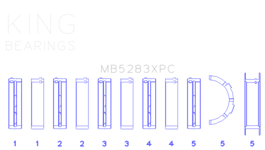 King Engine Bearings MB5283XPC Ford 4.6L DOHC/SOHC 24v V8 Performance Main Bearing Set - Coated