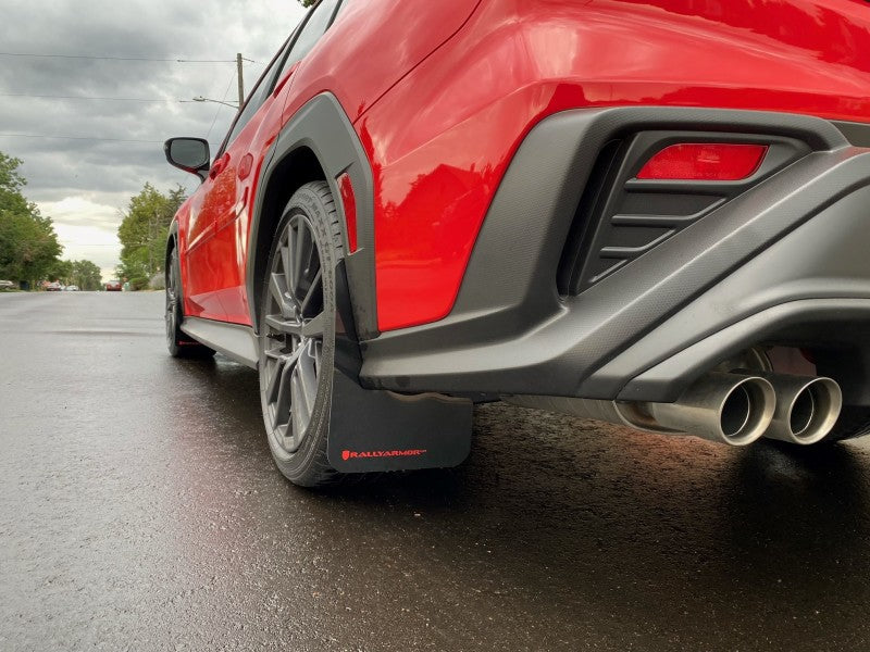 Rally Armor MF92-UR-BLK/RD 22-25 Subaru WRX Black UR Mud Flap w/Red Logo