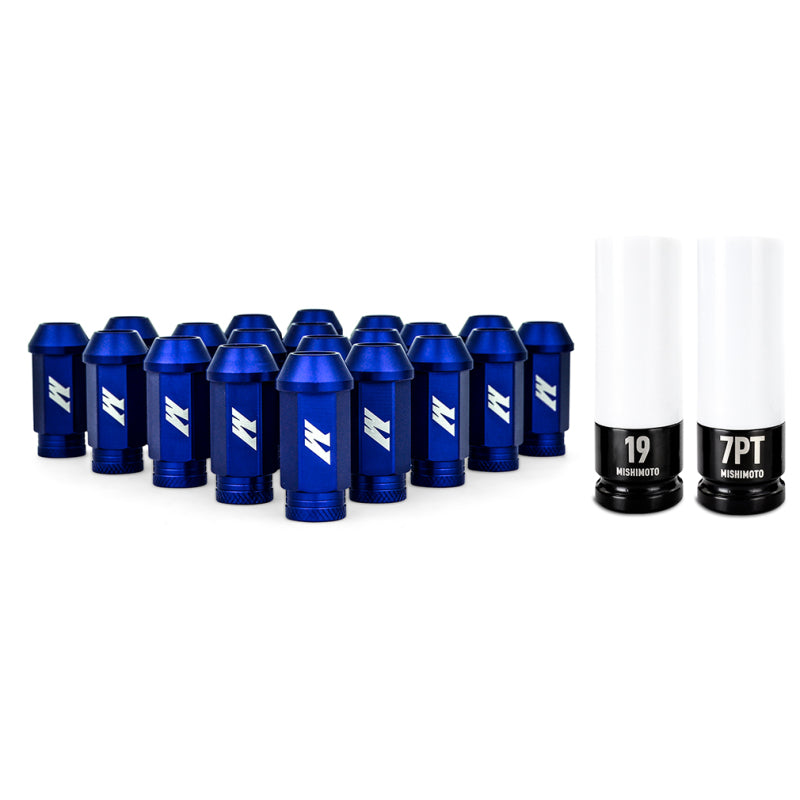 Mishimoto MMLG-15-20LBL Aluminum Locking Lug Nuts M12x1.5 20pc Set Blue