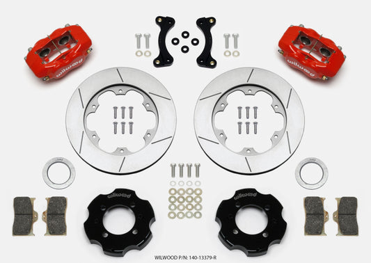 Wilwood 140-13379-R Forged Dynalite Front Hat Kit 11.00in GT Rotor Red 95-05 Miata