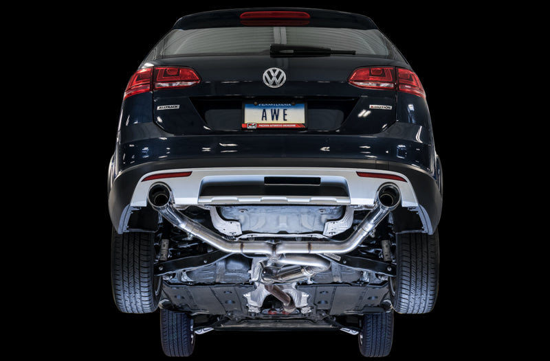 AWE Tuning 3020-32044 VW MK7 Golf Alltrack/Sportwagen 4Motion Track Edition Exhaust - Polished Silver Tips