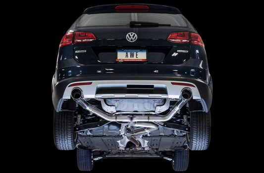 AWE Tuning 3020-32044 VW MK7 Golf Alltrack/Sportwagen 4Motion Track Edition Exhaust - Polished Silver Tips