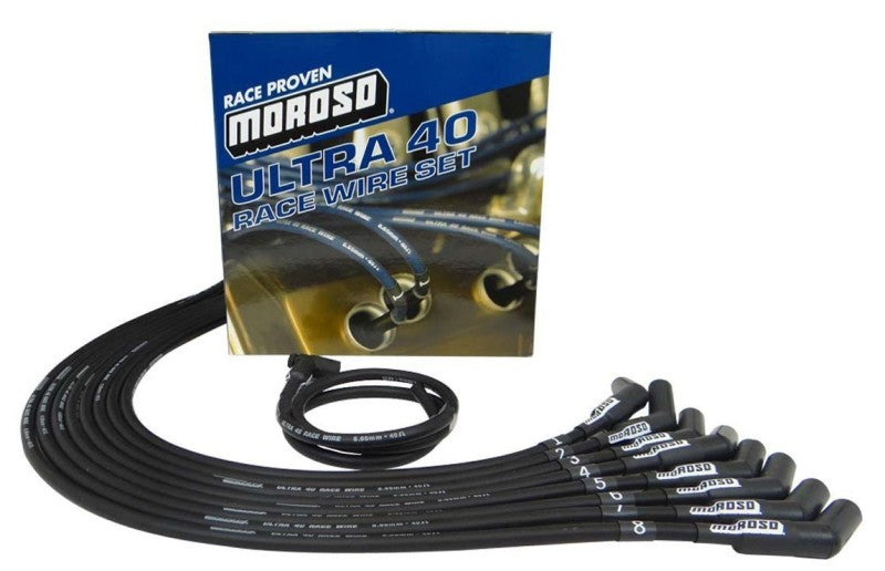 Moroso MOR73729 Ultra 40 Spark Plug Wire Set - BBC HEI 135-Deg