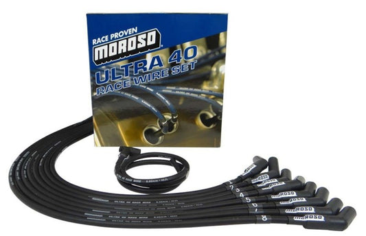 Moroso MOR73729 Ultra 40 Spark Plug Wire Set - BBC HEI 135-Deg