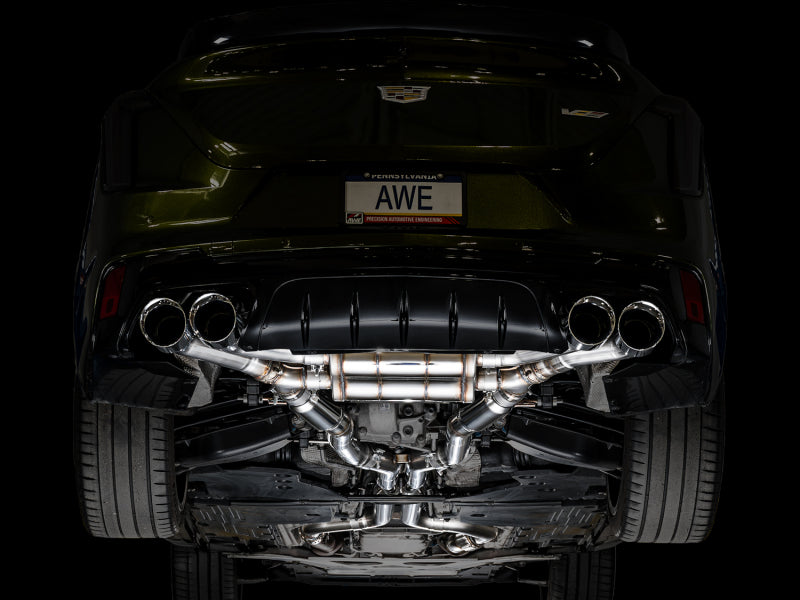 AWE Tuning 3025-42436 2021+ Cadillac CT4-V Blackwing SwitchPath Exhaust - Chrome Silver Tips
