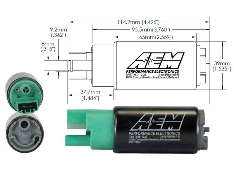 AEM 50-1220 340LPH 65mm Fuel Pump Kit w/o Mounting Hooks - Ethanol Compatible