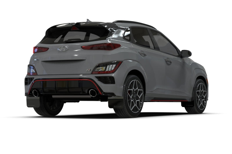 Rally Armor MF83-UR-BLK-WH 22-23 Hyundai Kona N Black UR Mud Flap w/White Logo