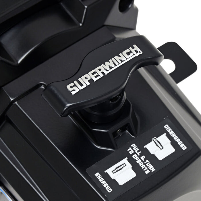 Superwinch 1712204 12000 LBS 12V DC 3/8in x 80ft Synthetic Rope SX12SR Winch - Semi Gloss Black