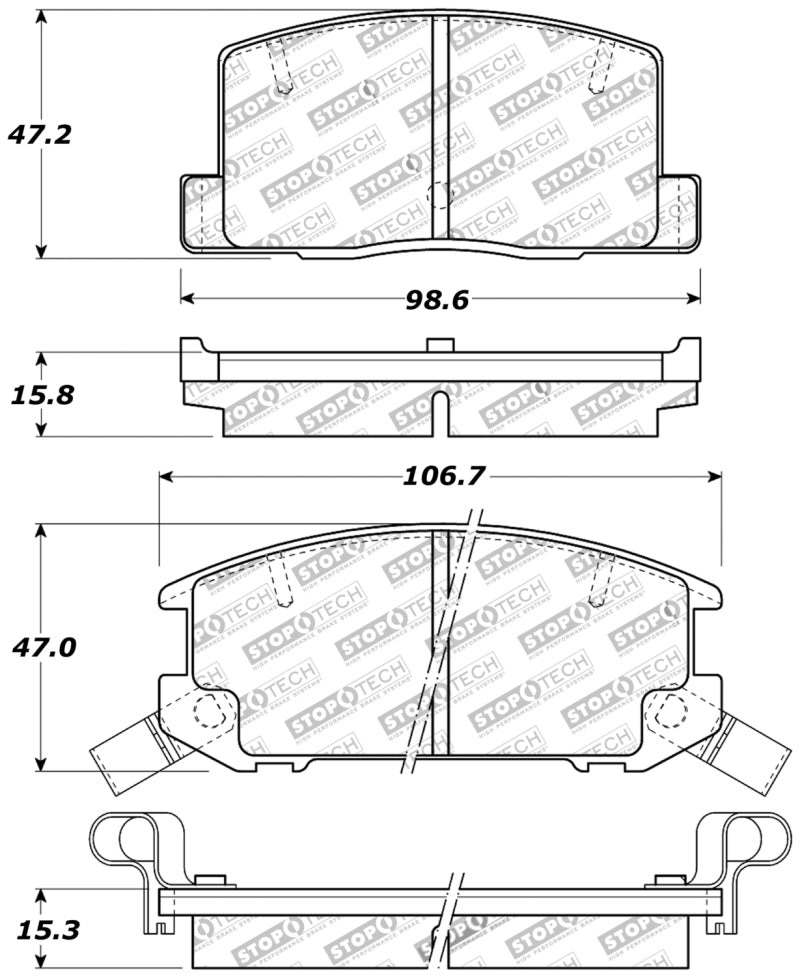 Stoptech 309.06570 StopTech Performance 1/90-95/00-05 Toyota MR2/Spyder Rear Brake Pads