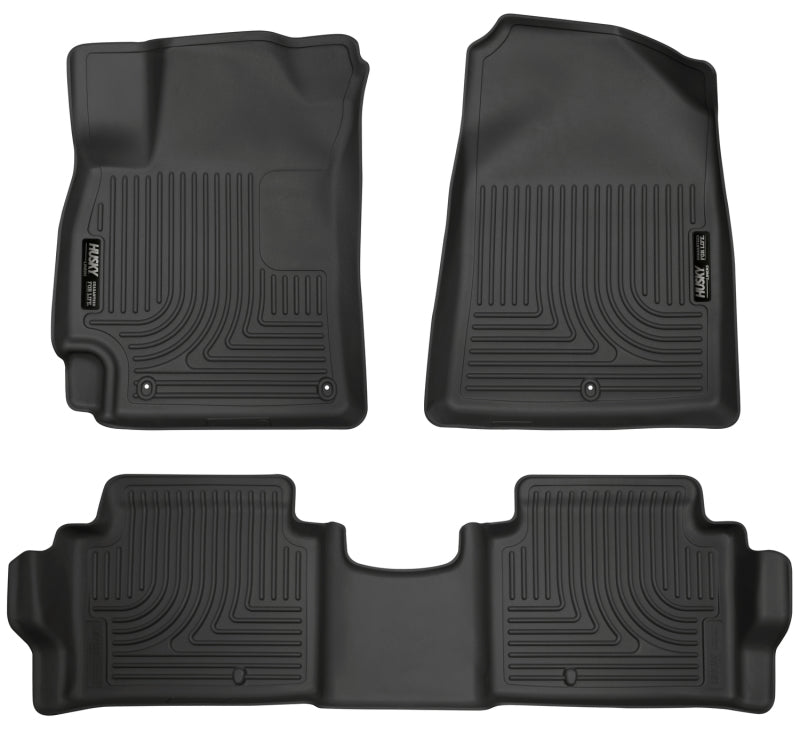 Husky Liners 98871 2017 Hyundai Elantra Weatherbeater Black Front and Second Row Floor Liners
