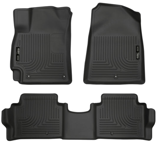Husky Liners 98871 2017 Hyundai Elantra Weatherbeater Black Front and Second Row Floor Liners