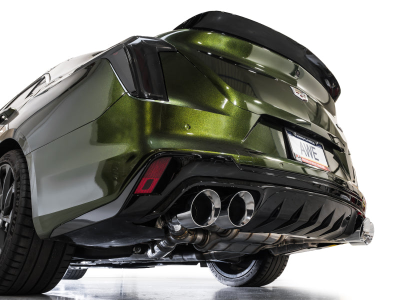 AWE Tuning 3025-42436 2021+ Cadillac CT4-V Blackwing SwitchPath Exhaust - Chrome Silver Tips