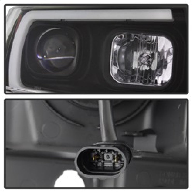 SPYDER 5085221 Spyder 99-04 Jeep Grand Cherokee Projector Headlights - Light Bar DRL LED - Black