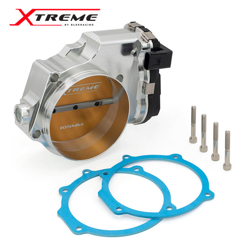 BLOX Racing BXIM-00255-SI 2015+ Dodge Hellcat / Jeep Trackhawk 6.2L 105mm Electronic Billet Throttle Body - Silver