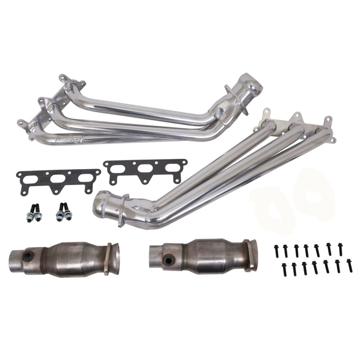 BBK 40410 10-11 Camaro V6 Long Tube Exhaust Headers With Converters - 1-5/8 Silver Ceramic