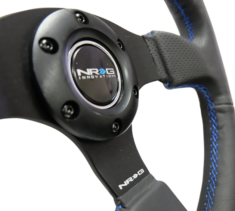 NRG RST-012R-BL Reinforced Steering Wheel (320mm) Black Leather w/Blue Stitching