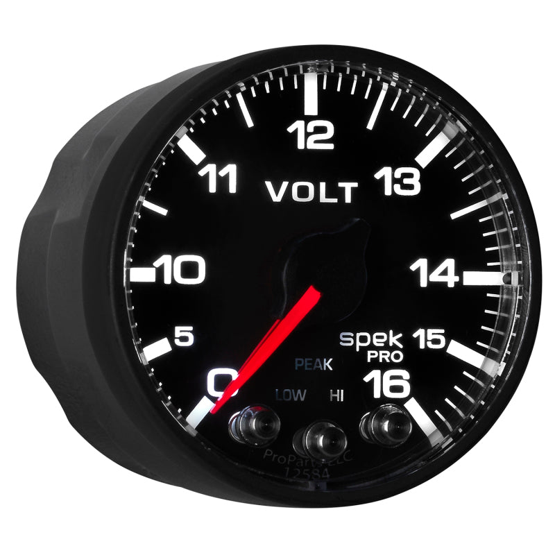 Autometer ATMP344328 Spek-Pro 2-1/6 Gauge Voltmeter w/Peak Mem.