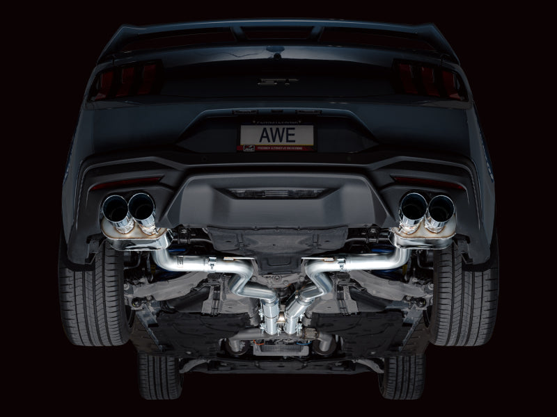AWE Tuning 3025-42650 AWE 2024 Ford Mustang GT Fastback S650 RWD SwitchPath Catback Exhaust w/ Quad Chrome Silver Tips
