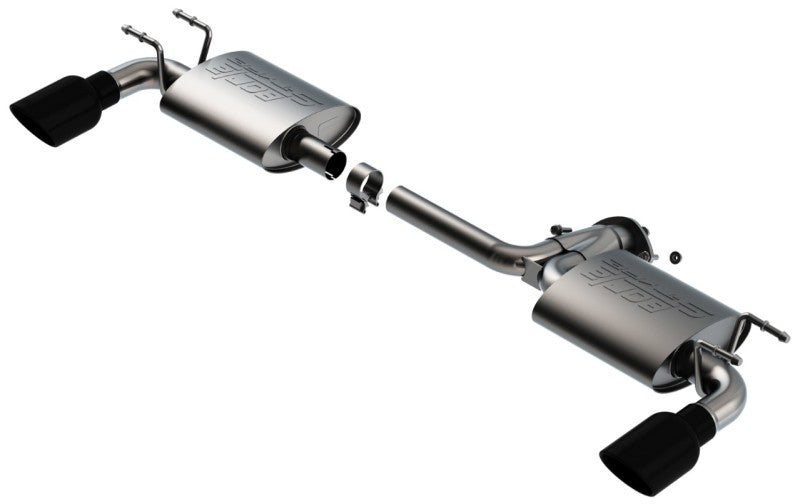 Borla 11970BC 19-21 Mazda 3 Hatchback 2.0/2.5L NA S-Type Axle-back Black Chrome Tips