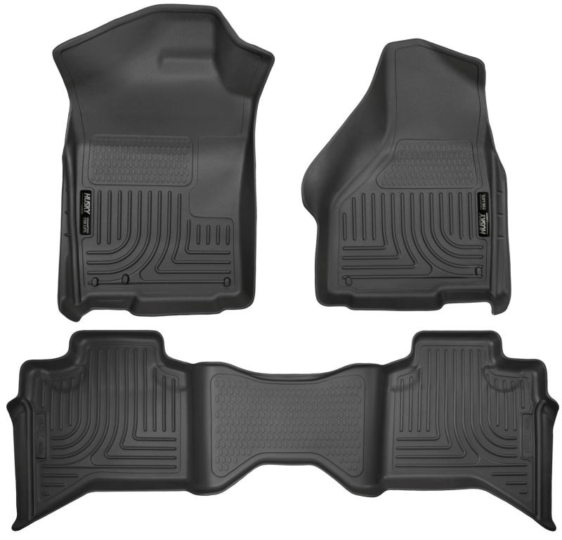 Husky Liners 99011 09-12 Dodge RAM 1500 Quad Cab WeatherBeater Black Front & Second Seat Floor Liner