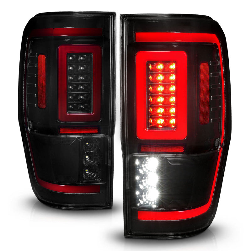 ANZO 311447 19-22 Ford Ranger Full LED Taillights w/ Lightbar Sequential Signal Black Housing/Smoke Lens