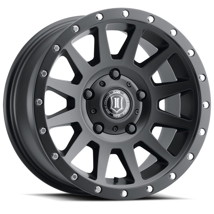 ICON 2017855557SB Compression 17x8.5 5x150 25mm Offset 5.75in BS 110.1mm Bore Satin Black Wheel