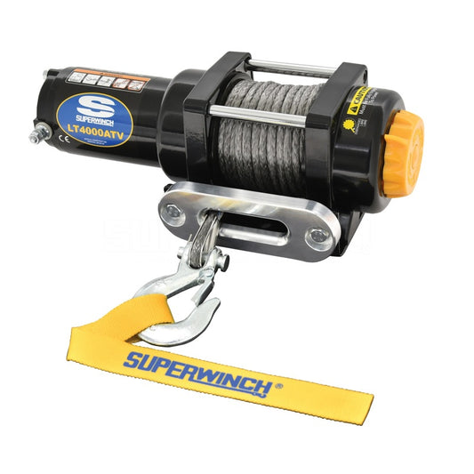 Superwinch 1140230 4000 LBS 12V DC 3/16in x 50ft Synthetic Rope LT4000 Winch