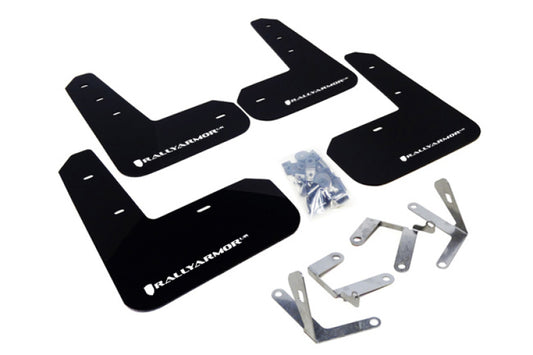 Rally Armor MF23-UR-BLK/WH 13-17 Subaru BRZ/Toyota FR-S Black UR Mud Flap w/White Logo