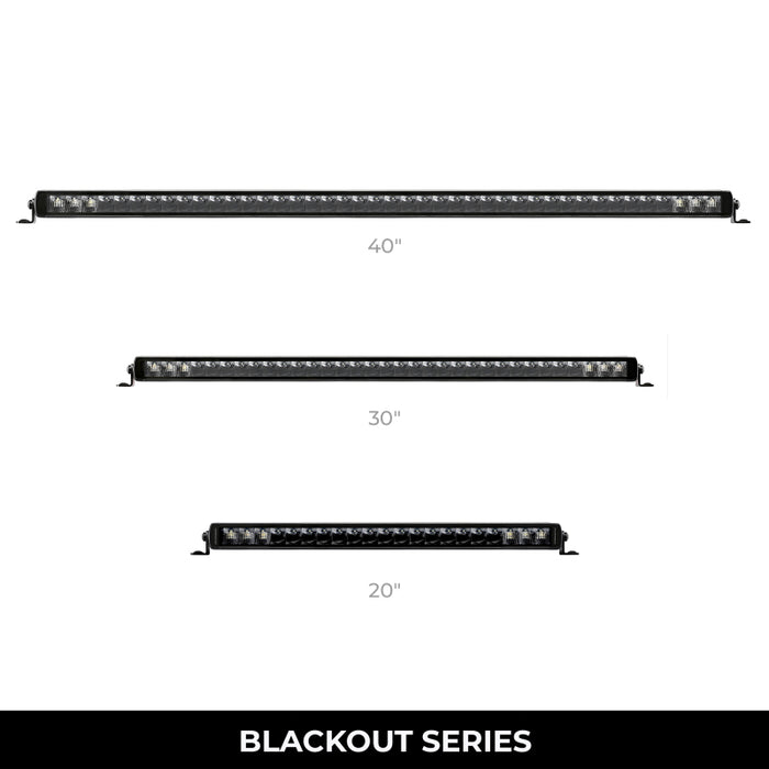 Go Rhino 751653201CSS Xplor Blackout Series Sgl Row LED Light Bar (Side/Track Mount) 31.5in. - Blk