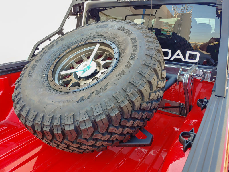 DV8 Offroad TCGL-01 2019+ Jeep Gladiator In-Bed Adjustable Tire Carrier