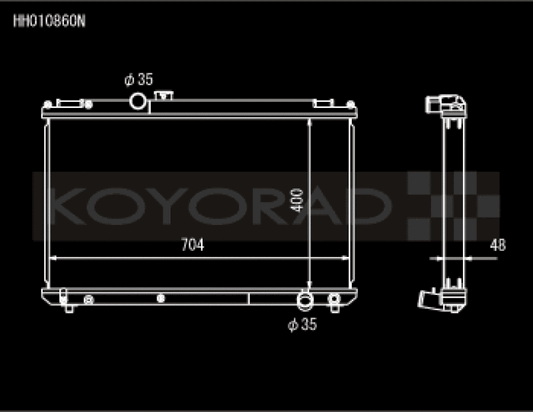 Koyo HH010860N 96-00 Toyota Chaser JZX100 2.5L Inline 6 Turbo w/ Manual Trans Radiator
