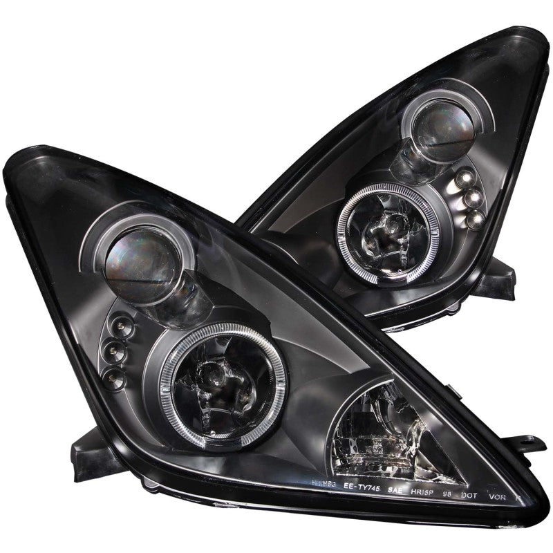 ANZO 121387 2000-2005 Toyota Celica Projector Headlights w/ Halo Black