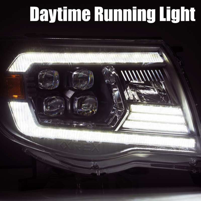 AlphaRex 880744 05-11 Toyota Tacoma NOVA LED Projector Headlights Plank Style Black w/Activation Light/DRL