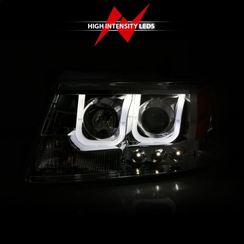 ANZO 111287 2004-2008 Ford F-150 Projector Headlights w/ U-Bar Chrome